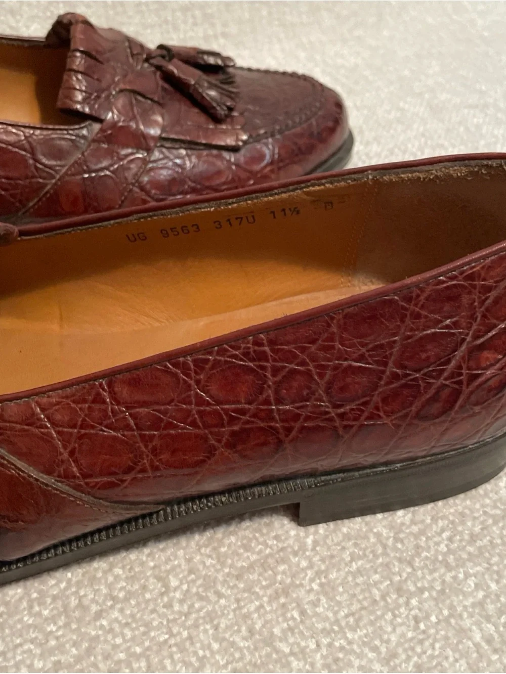 Salvatore Ferragamo Men's Genuine Crocodile Leather Loafers Brown Size 11.5 D